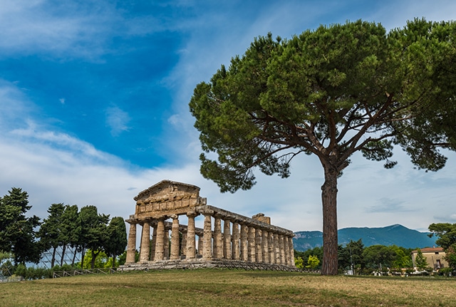 The Temple of Ceres or Athena at Paestum archaeological site, Pr